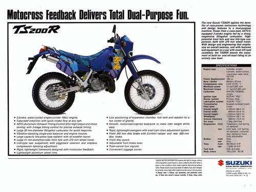 Product picture SUZUKI TS 200 R 1992 Full Service Repair Workshop Manual